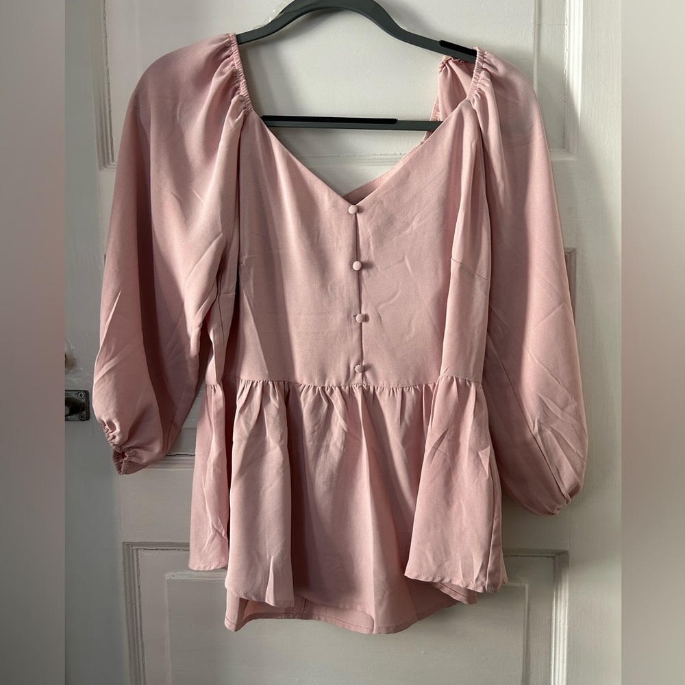 Davy Boutique Pink Peplum Top